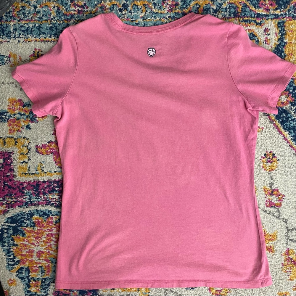 Life is good pink classic fit V neck graphic tee womens size small cotton - Picture 3 of 6